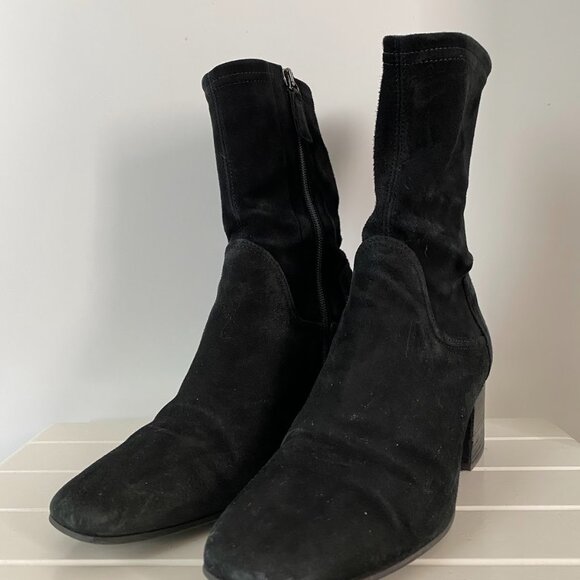 Aquatalia Carie Water Resistant Stretch Suede Bootie black size 8 - Picture 4 of 6